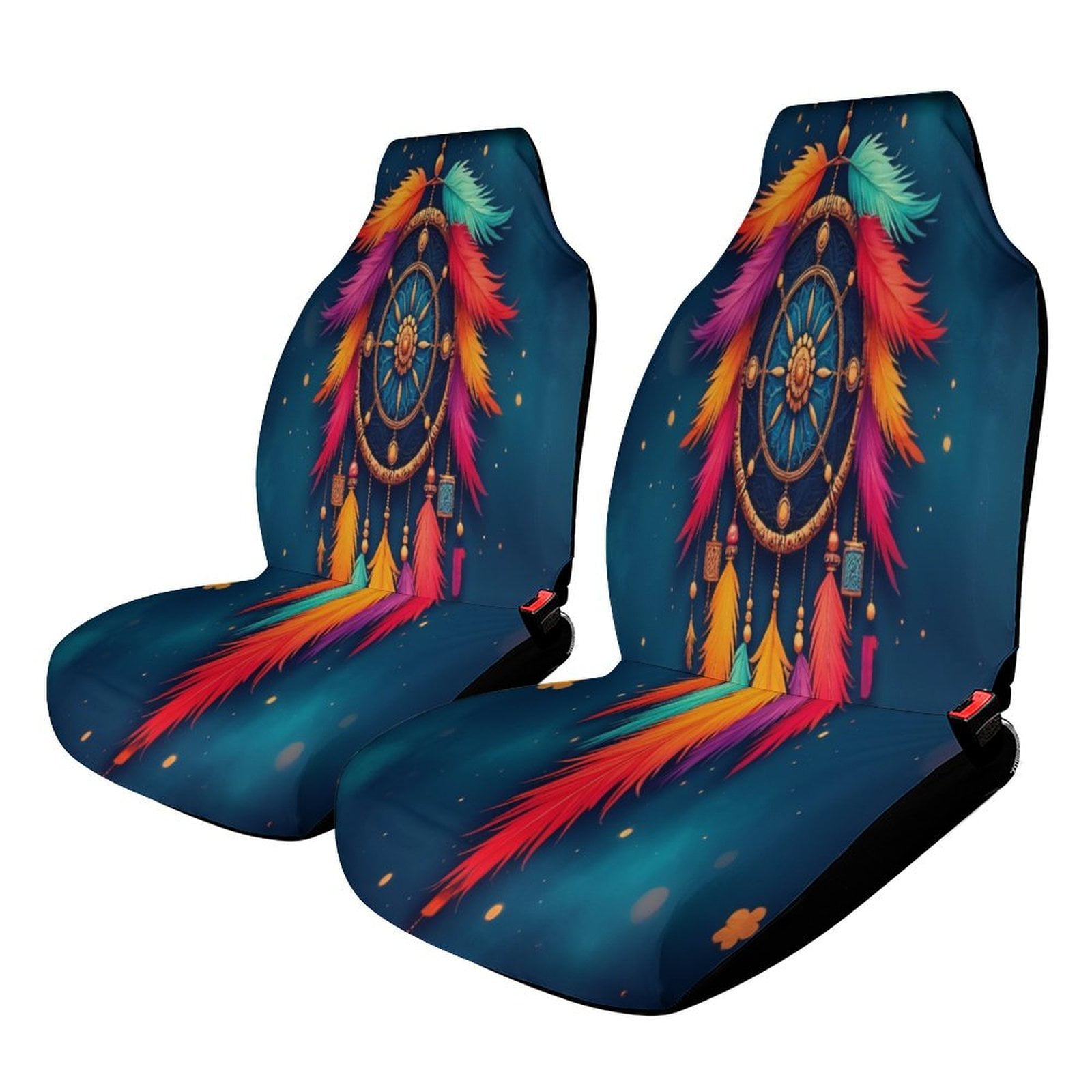 Colorful Feather Dreamcatcher Car Seat Covers Car Accessories Pack of 2 ...