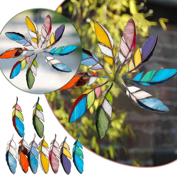 Colorful Feather Hanging Decorative Ornament - 7In Size, Assorted Vibrant Colors, Lightweight Feathers For Home Wall Decor, Christmas Xmas Party Favors, Festival Decoration -