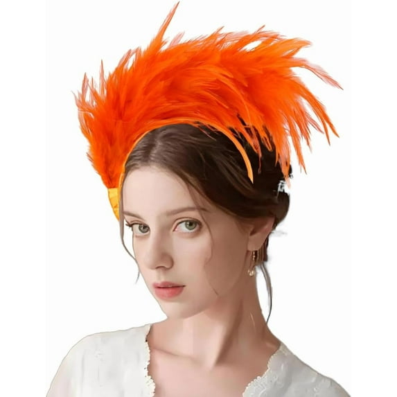 Colorful Feathers Fascinators Hat for Women 20s 50s Headband Flexible Headpieces Tea Party Headwear for Cocktail Masquerade