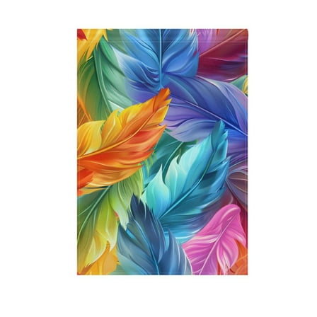 Colorful Feathers Garden Flag 12X18 Double Sided Yard Flags for Outside Outdoor All Seasonal Decoration
