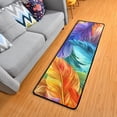 thumbnail image 1 of Colorful Feathers Hallway Runner Rug 2'X6' Non-Slip Washable Carpet Runner Kitchen Entryway Laundry Bedroom, 1 of 7