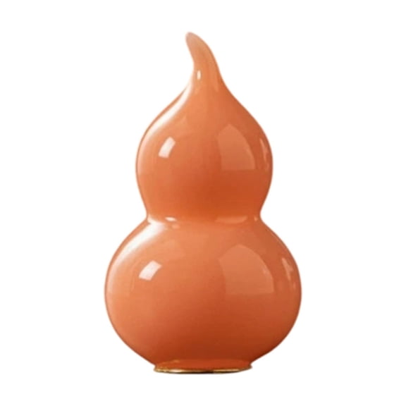 Colorful Feng Shui Gourd Statue Chinese Wu Lou Ornament Ceramic Calabash Figurine Gold Detail Home Wealth Luck Desktop Decoration