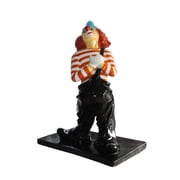 Nifao Colorful Fiberglass Clown Fiberglass Statue, Striped Shirt   Home Office Decor Sculpture, 27"L x 17"W x 39"H