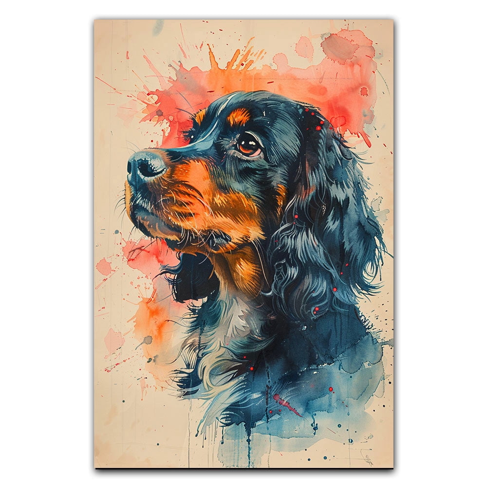 Colorful Field Spaniel Wall Art Abstract Dog Posters Animal Canvas ...