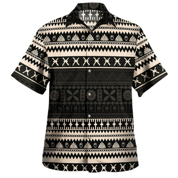 Colorful Fiji Hawaiian Shirt For Men 3d Printed Aloha Short Sleeves Polynesian Shirts Women Casual Summer Lapel Button Blouse
