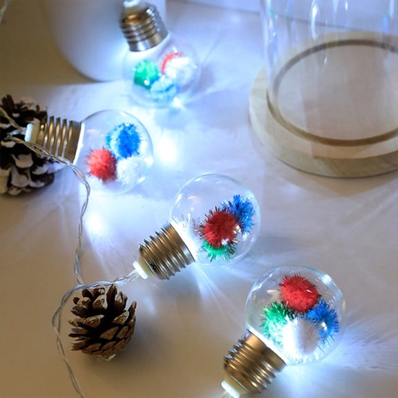 Colorful Filigree Christmas Ball LED Light String – 6.6ft 10 LEDs Battery/USB Powered Decorative Holiday Lights for Tree, Indoor & Outdoor