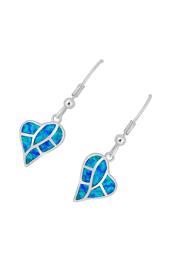 Colorful Fire Opal Heart Shaped Dangle Earrings Handmade Ear Rings Lightweight Comfortable Accessories for Daily Wear