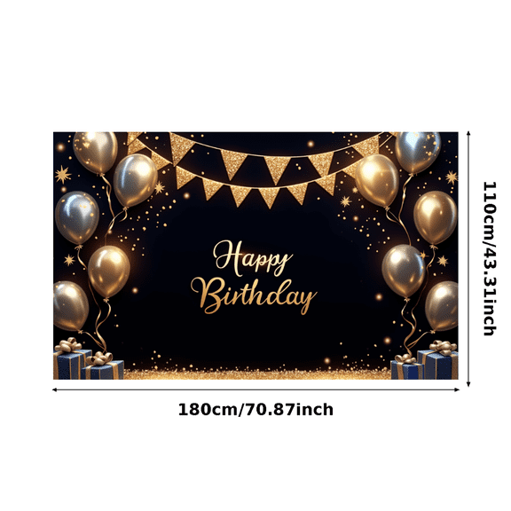 Colorful Fireworks Happy Birthday Banner Decorative Flags Balloon Design Celebration Background for Birthday Party Kids Celebration Indoor Decoration