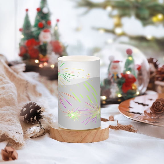 Colorful Fireworks Set of 2 Flameless LED Candles Remote and Timer Indoor Outdoor