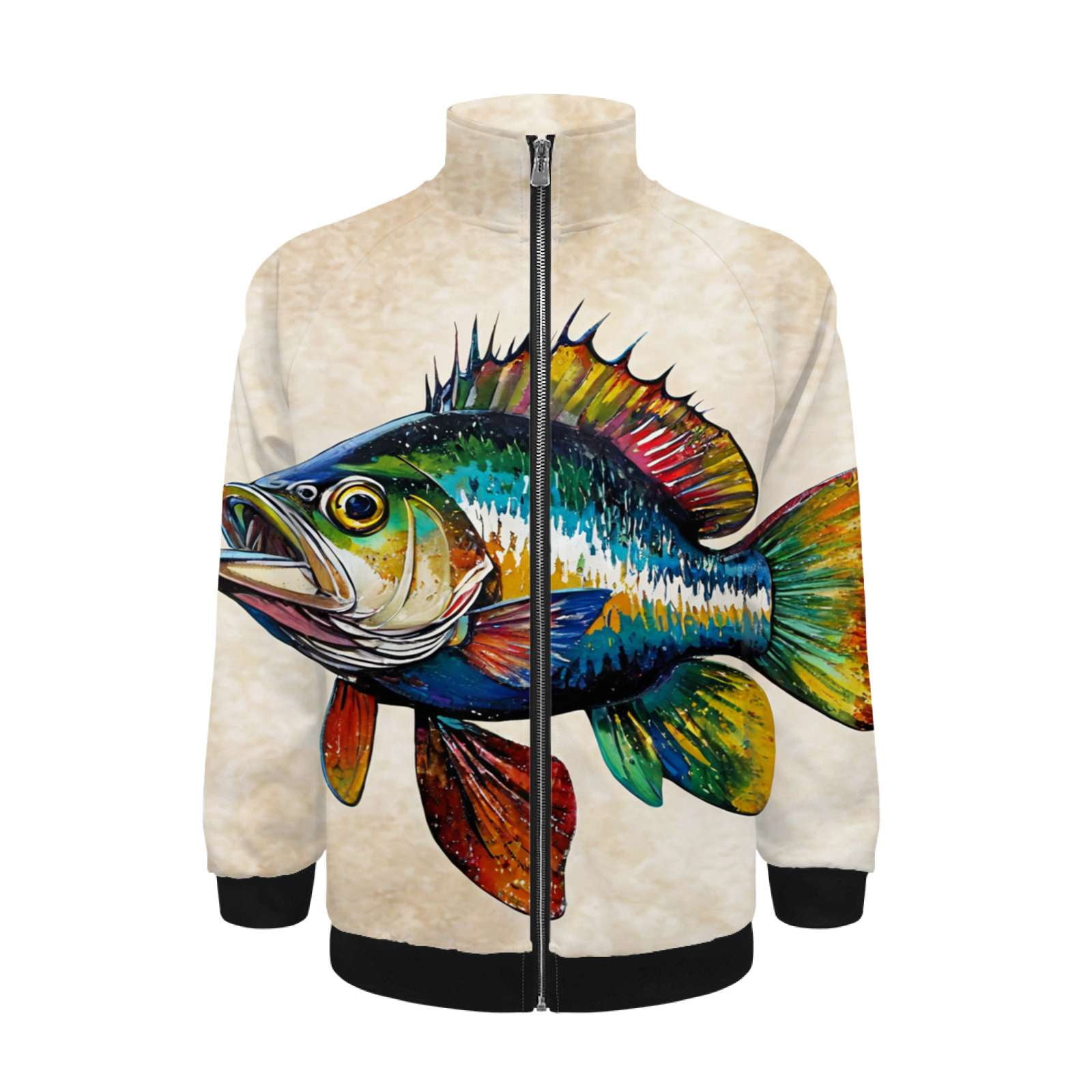 Colorful Fish Art Print Jacket Men's Street Cool Long Sleeves Coat ...