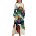 thumbnail image 1 of Colorful Fish Art Print Women's Long Dress Long Sleeves Dress Vintage Dresses Party Maxi Dress High Waist Dress, 1 of 4