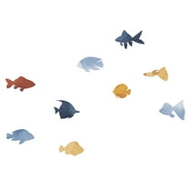 Colorful Fish Collection Artwork for Kid's Bedroom Vinyl Wall Decal - Ocean Marine Animal Silhouette Art Design for Nursery Wall Decoration - 28" x 28"