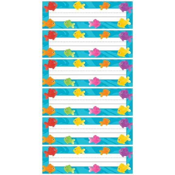 Colorful Fish Flat Nameplate - Pack of 6
