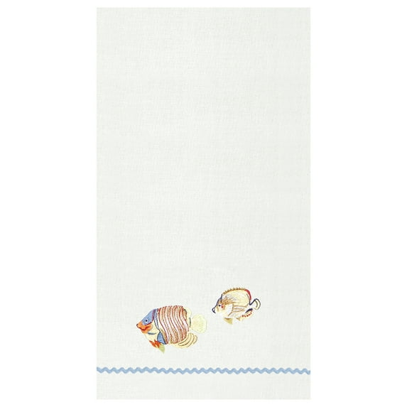 Colorful Fish Hemstitch Decorative Guest Towel