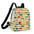 thumbnail image 1 of Colorful Fish Pattern Wall Art Small Backpack Cute Mini Backpacks For Woman Lightweight Daypacks, 1 of 8