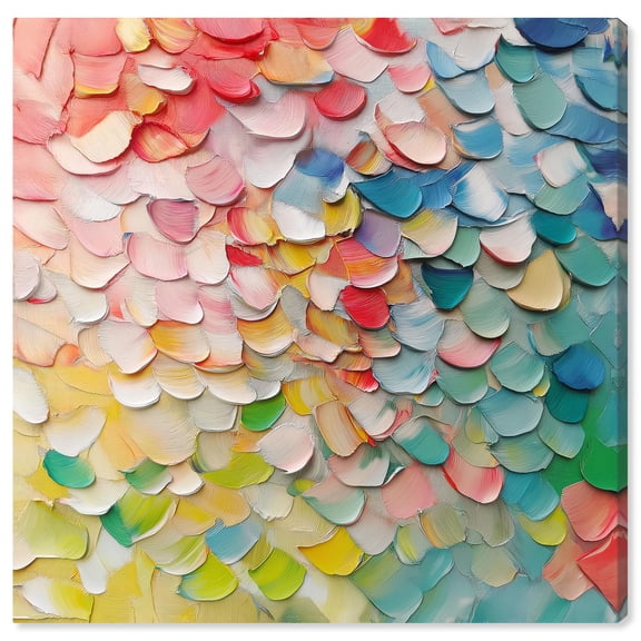 Colorful Fish Patterns II Canvas Modern Abstract Art by Art Remedy, Gallery Wrapped, 20" x 20"