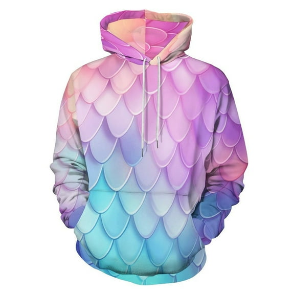 Colorful Fish Scale Pattern Men's Women New Sweatshirt Hoodie Men's Plus Size Sweatshirt Hooded Sweatshirt 3d Printed Street Men's Cloth