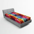thumbnail image 1 of Ambesonne Colorful Fitted Sheet, Seamless Abstract Art, Twin Size, Multicolor, 1 of 2
