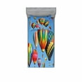 thumbnail image 1 of Colorful Fitted Sheet & Pillow Sham Set, Nostalgic Hot Air Balloons in Sky Flying Journey Fun Adventure Traditional Hobby Theme, Decorative Printed 2 Piece Bedding Decor Set, Twin, Blue, by Ambesonne, 1 of 2