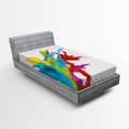 thumbnail image 1 of Colorful Fitted Sheet, Surreal Fluid Liquid Flowing Paint Splash Featured Digital Graphic Print, Soft Decorative Fabric Bedding, Twin XL Size, Multicolor, by Ambesonne, 1 of 2