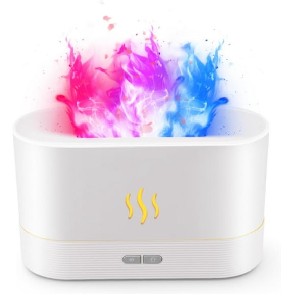 Colorful Flame Air Aroma Diffuser Humidifier, Upgraded 7 Flame Colors Noiseless Essential Oil Diffuser for Home,Office,Yoga with Auto-Off Protection 180mL