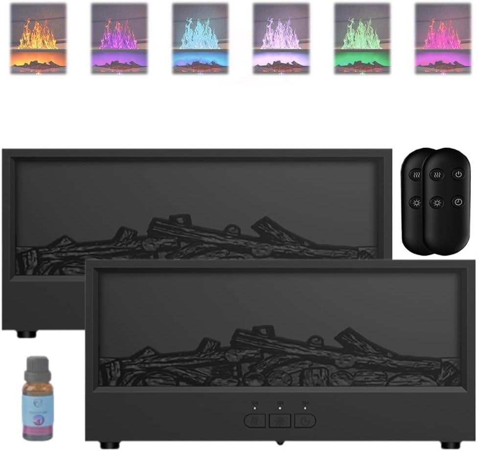 Colorful Flame Fireplace Aroma Diffuser for Home, Aromatherapy ...