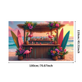 thumbnail image 1 of Colorful Flamingo Surfboard Banner Tropical Decorations Floral Backdrop Summer Beach Party for Outdoor Celebration Hawaiian Luau, 1 of 7