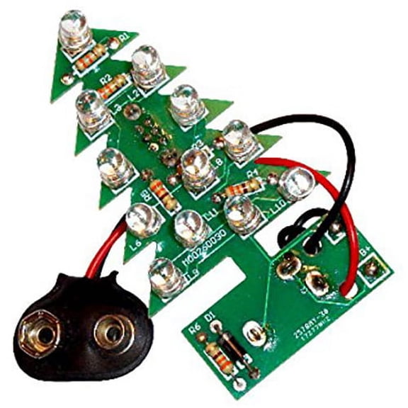Colorful Flashing Christmas Tree Beginner Level Soldering Kit
