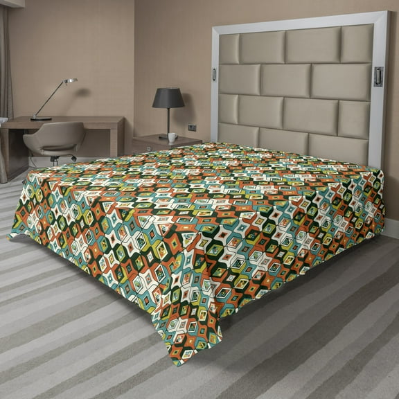 Ambesonne Colorful Flat Sheet, Boho Abstract, Full Size, Multicolor