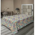 thumbnail image 1 of Ambesonne Colorful Flat Sheet, Diagonal Squares Retro, Twin Size, Multicolor, 1 of 1