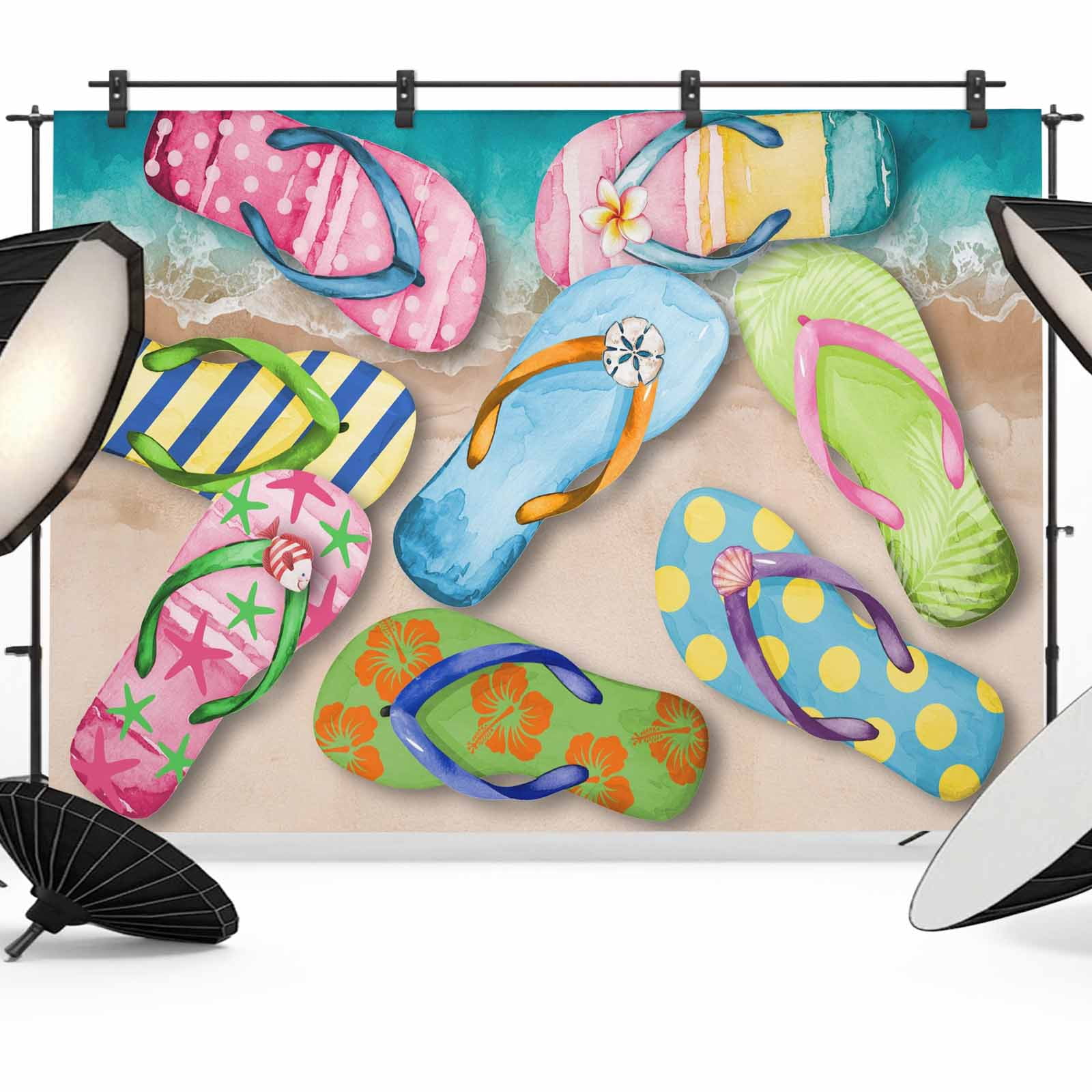 Colorful Flip Flops Backdrop for Photoshoot, Photography Photo Studio ...