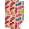thumbnail image 1 of Colorful Flip Flops Hand Towels 2 PCS, Summer Beach Kitchen Towel Ultra Soft and Highly Absorbent,Decorative Fingertip Face Towel for Bathroom Hotel, 28.3"x14.4", 1 of 4