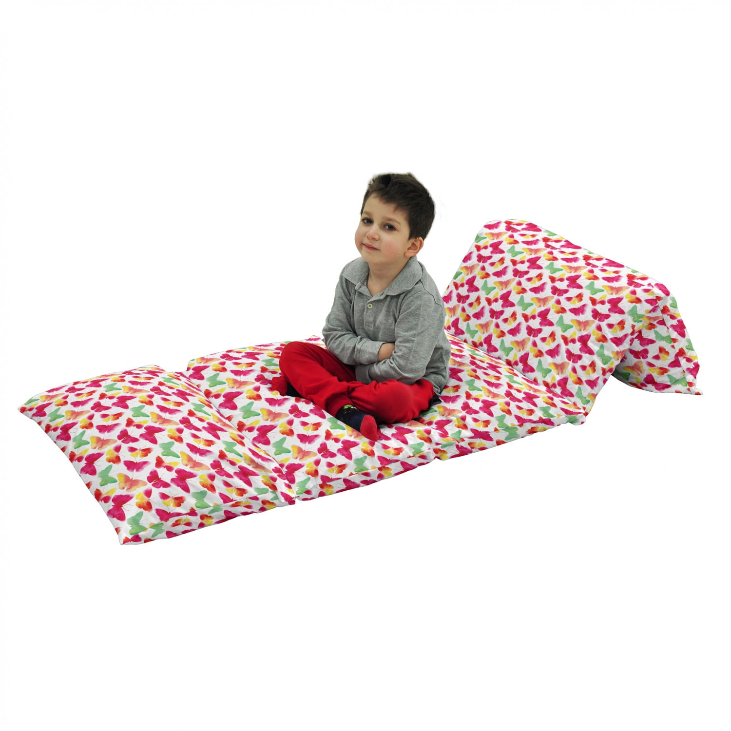 Colorful Floor Pillow Lounger Cover, Watercolor Butterflies with Large ...