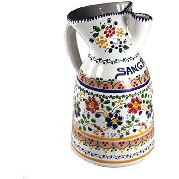 Colorful Flor Ceramic Sangria Pitcher (1/2 gallon capacity)