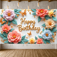 thumbnail image 1 of Colorful Floral Banner Butterfly Decoration Spring Theme for Birthday Party Kids Celebration Event, 1 of 9