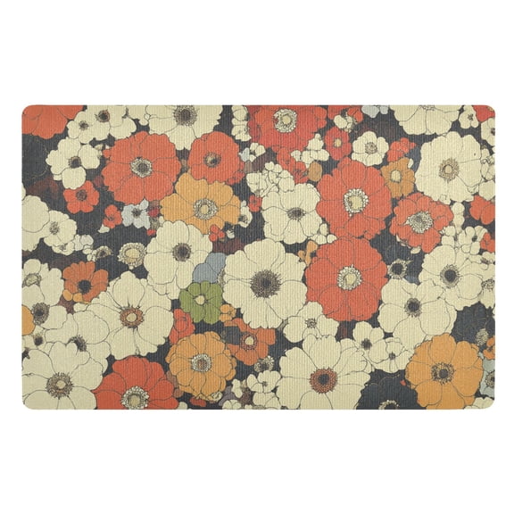 Colorful Floral Beauty Floor Door Mat Outdoor Indoor for Home Entrance Welcome Mats 32"x20"