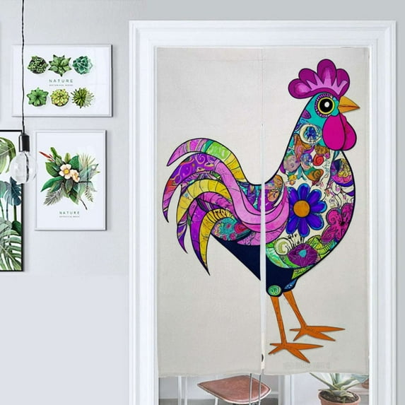 Colorful Floral Bird Art Door Curtain Nordic Living Room DoorCurtain Porch Partition Curtain Kitchen Rative Half Curtain