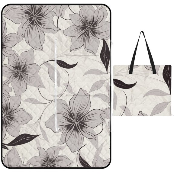 Colorful Floral Bohemia Outdoor Picnic Blanket, Foldable Waterproof Beach Mat, Portable Beach Blanket for Beach Camping, Hiking, Family Concerts