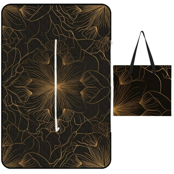 Colorful Floral Bohemia Outdoor Picnic Blanket, Foldable Waterproof Beach Mat, Portable Beach Blanket for Beach Camping, Hiking, Family Concerts