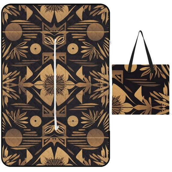 Colorful Floral Bohemia Outdoor Picnic Blanket, Foldable Waterproof Beach Mat, Portable Beach Blanket for Beach Camping, Hiking, Family Concerts