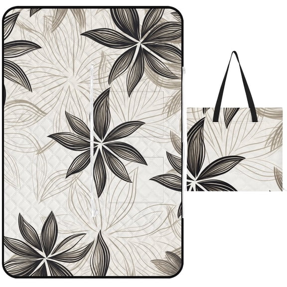 Colorful Floral Bohemia Picnic Blanket Waterproof Outdoor Beach Blanket Hand-held Pad Suitable for Travel, Camping, Beach, Family Gatherings