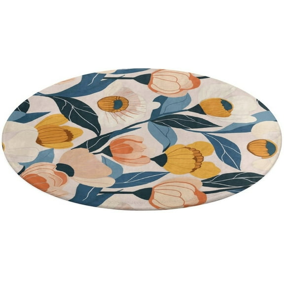 Colorful Floral Bohemia Round Carpet Living Room Carpet Modern And Stylish Living Room And Bedroom Decorative Carpet Rocking Chair Mat