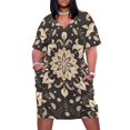 thumbnail image 1 of Colorful Floral Bohemia Summer Sundress for Curve Women Casual Pattern Plus Size V Neck Short Sleeve Loose Fit Oversize Dresses, 1 of 5