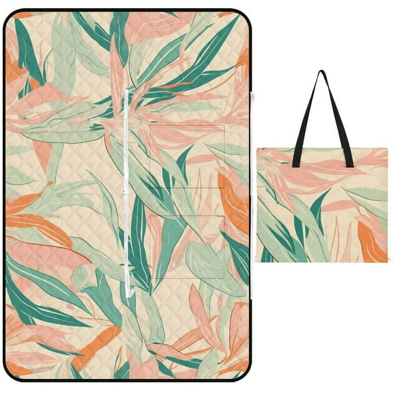 Colorful Floral Bohemia Waterproof Picnic Blanket with Foldable Zipper, Suitable for Outdoor Use, Suitable for Travel, Camping, Beaches, Parks, Grasslands, Picnic Blanket Accessories