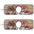 thumbnail image 1 of Colorful Floral Bouquet Sink Splash Guard for Faucet 2 Packs Faucet Absorbent Mats, Oil Painting Flower Faucet Handle Drip Catcher Quickly Drying Mat for Kitchen Counter Bathroom RV, 14.9"x5.5", 1 of 7