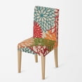 thumbnail image 1 of Colorful Floral Dining Chair Covers Set of 6,Green Red Orang Stretch Parsons Chair Slipcovers Universal Removable Washable Chair Seat Covers Protector for Dining Room,Kitchen,Hoteland Party, 1 of 5