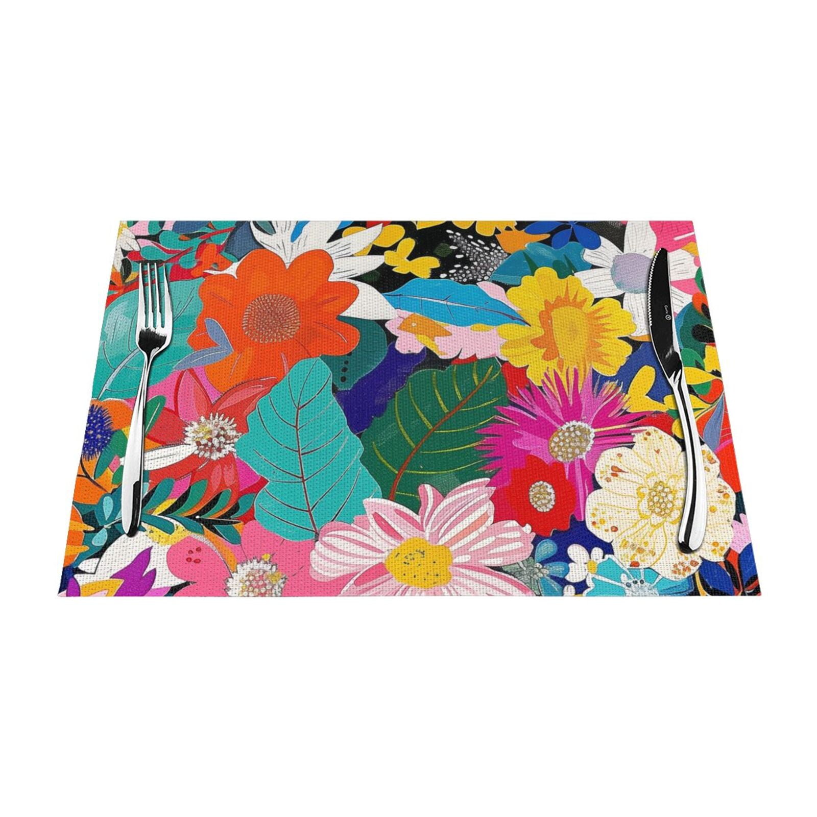 and Colorful Floral with Dining mat, washable, heatresistant, indoor