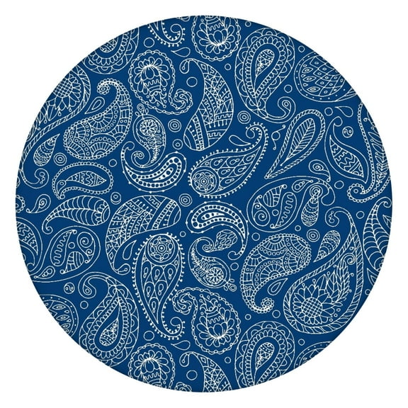 Colorful Floral Elastic Edge Boho Table Cover - Stretch Fit for Round Tables 52-56 Inches - Perfect Dining Tablecloth