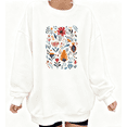 thumbnail image 1 of Colorful Floral Graphic Casual Commuting Tee T-Shirt Top Print Round-neck long-sleeved white S-3XL, 1 of 5