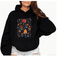 thumbnail image 1 of Colorful Floral Graphic Tee T-Shirt Top Print Commuting Hooded long-sleeved Black S-2XL, 1 of 7